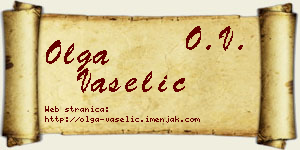 Olga Vaselić vizit kartica